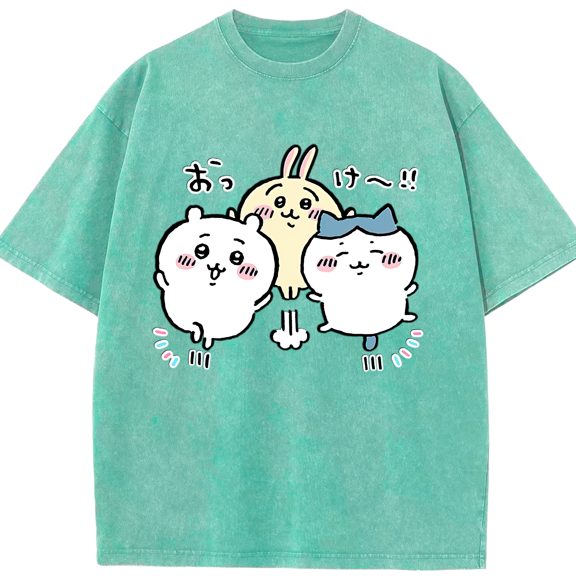 （画像用） ちいかわ ちいかわ Chii-kawa chiikawa 綿100% ヴィンテージ風 半袖Tシャツ（フロントプリント）
